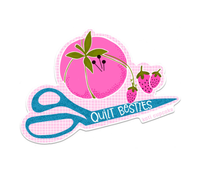 Quilt Besties Sticker by Kati Cupcake