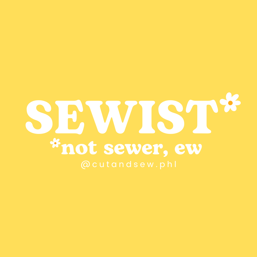 Sewist* Not Sewer, Ew Vinyl Sticker in Yellow by Cut & Sew PHL